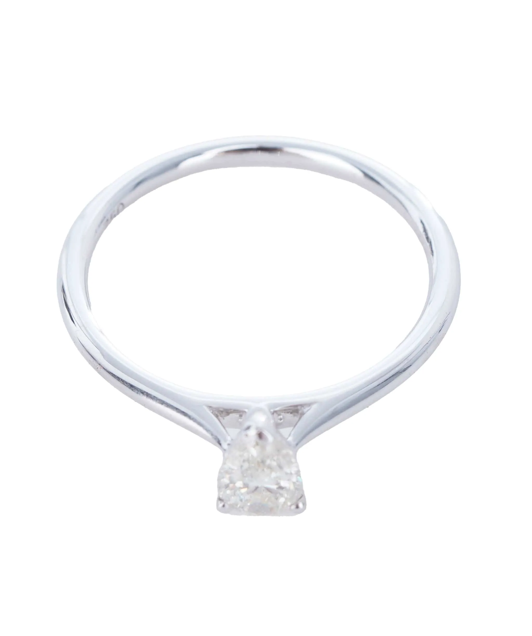 0.4 CT PEAR WHITE WHITE GOLD RING SIZE M ANL-S22-5