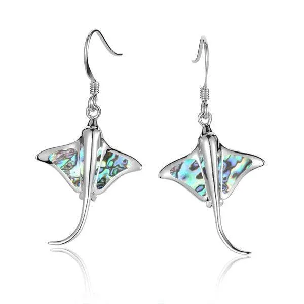 Abalone Eagle Ray Earrings