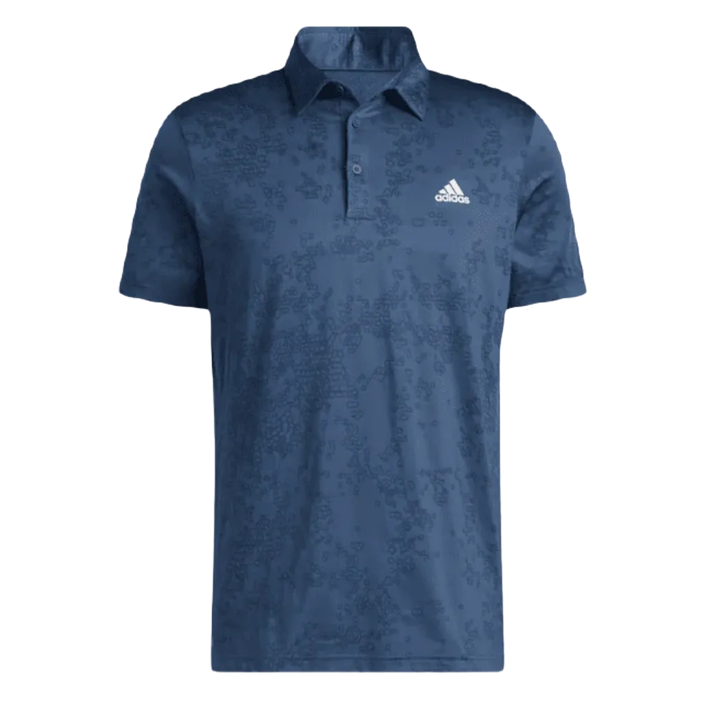 Adidas Jacquard Golf Polo Shirt - Navy