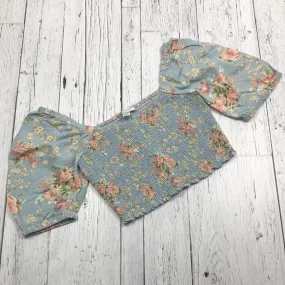 American Eagle blue floral shirt - Hers XS