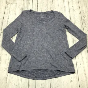 American Eagle Blue Heathered Long Sleeve Shirt - Hers S