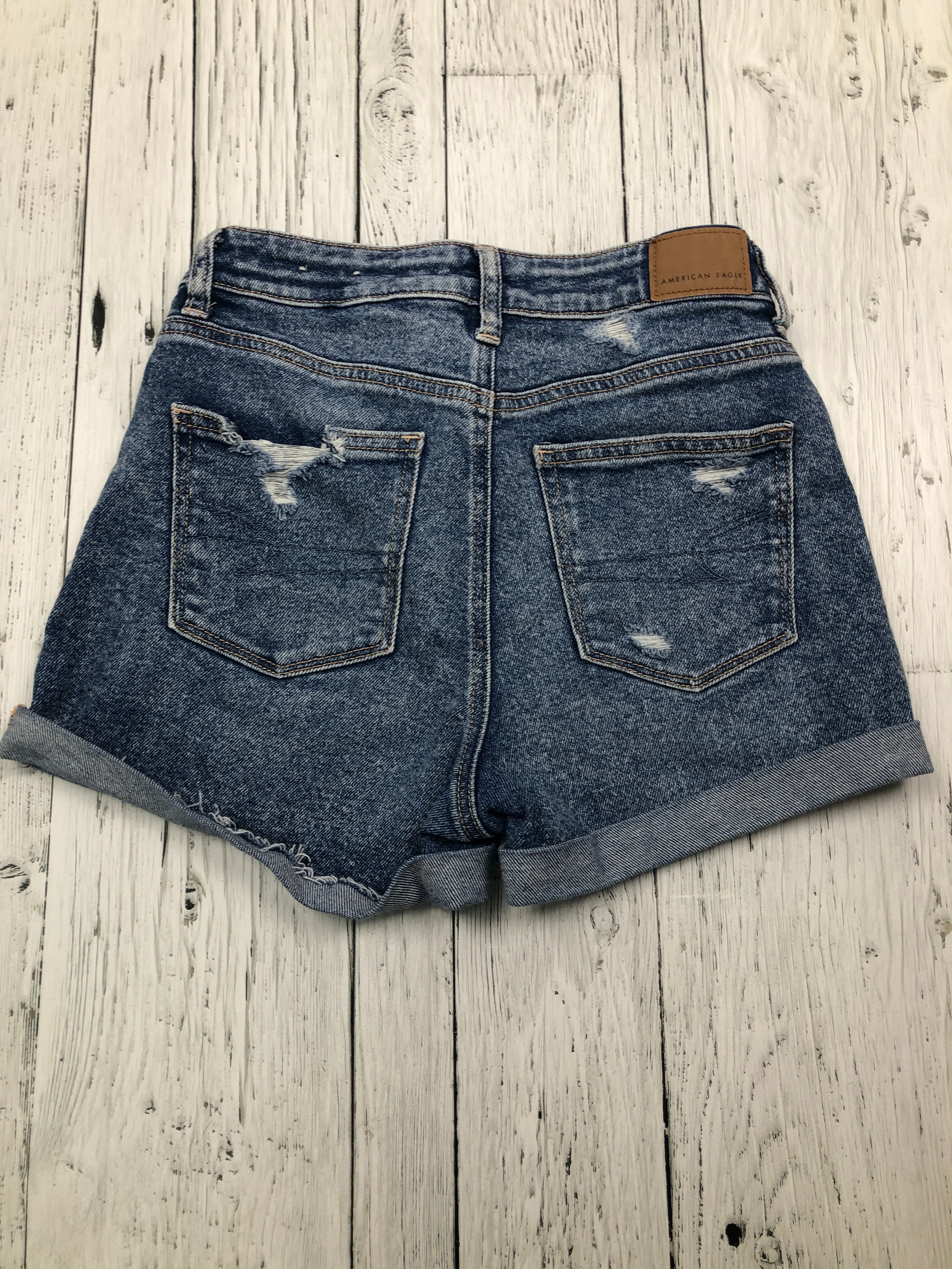 American Eagle distressed blue denim shorts - Hers XXS/0