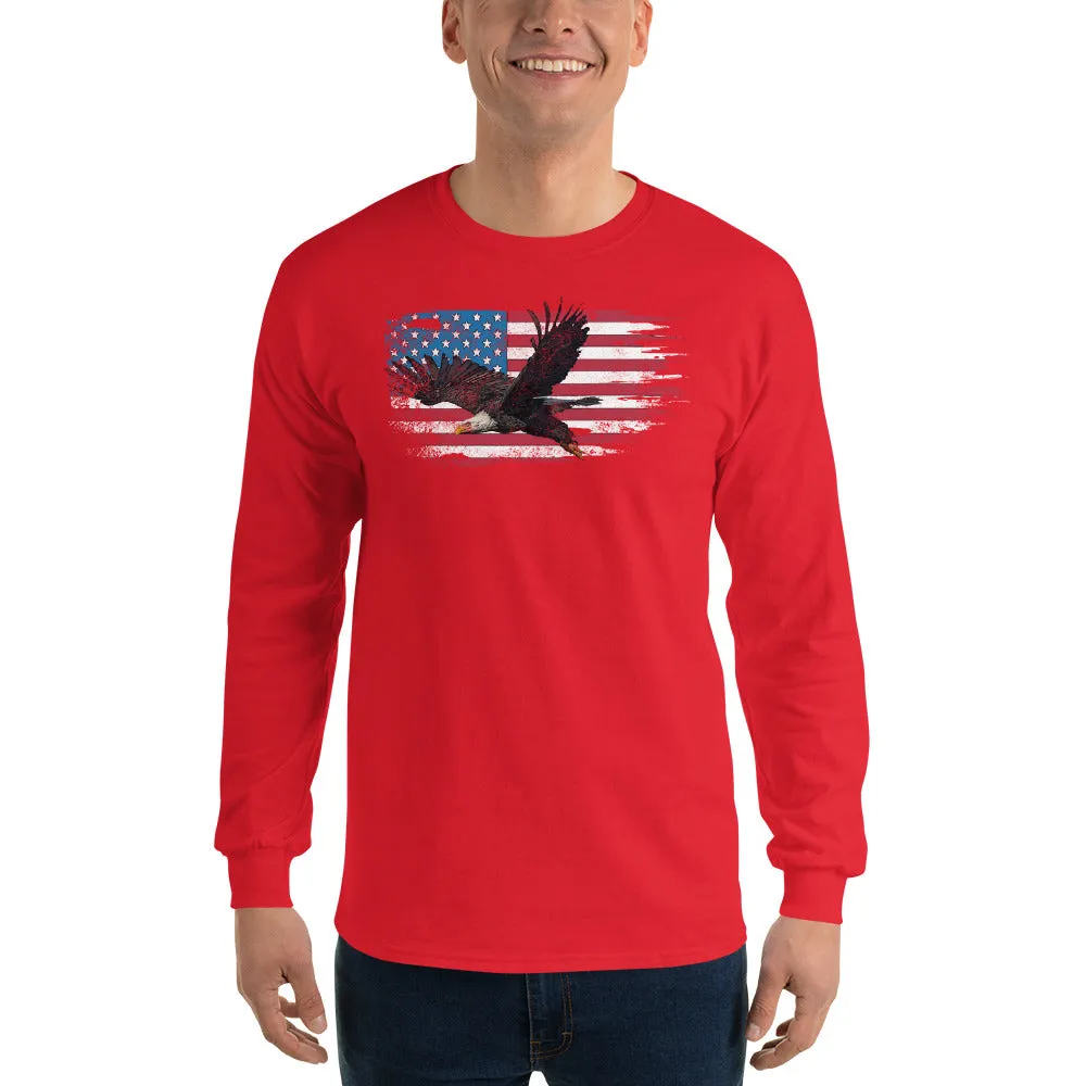 American Flag Bald Eagle Long Sleeve Shirt