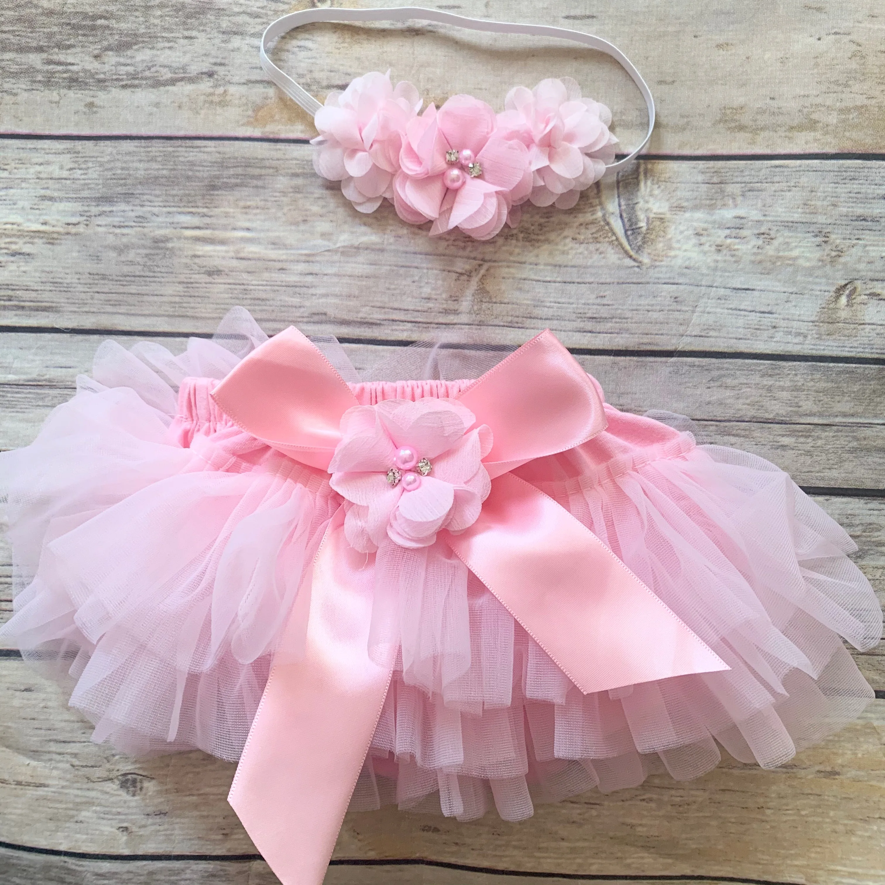 Bloomers/headband set pink