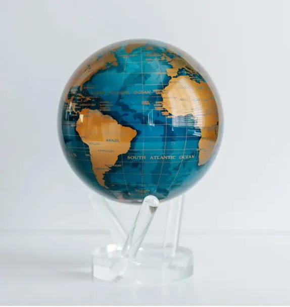 Blue and Gold Terrestrial MOVA GLOBE