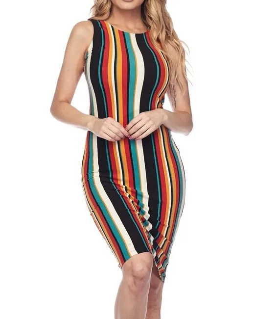 Body Con Multi-Striped Dress