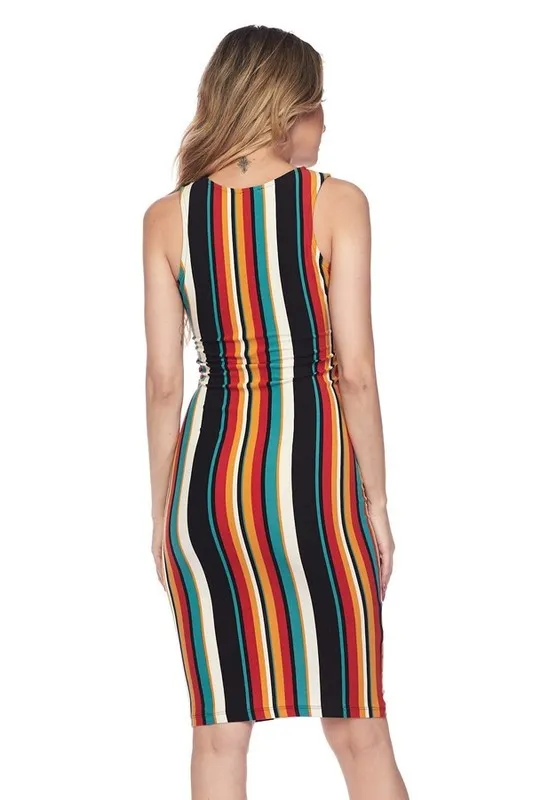 Body Con Multi-Striped Dress