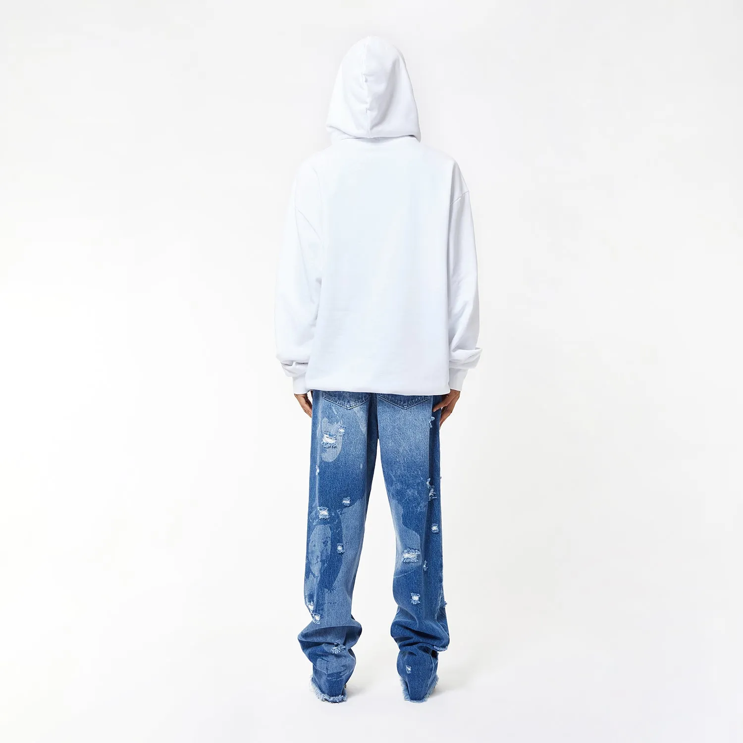 BOY EAGLE CONCEALED HOODIE - WHITE