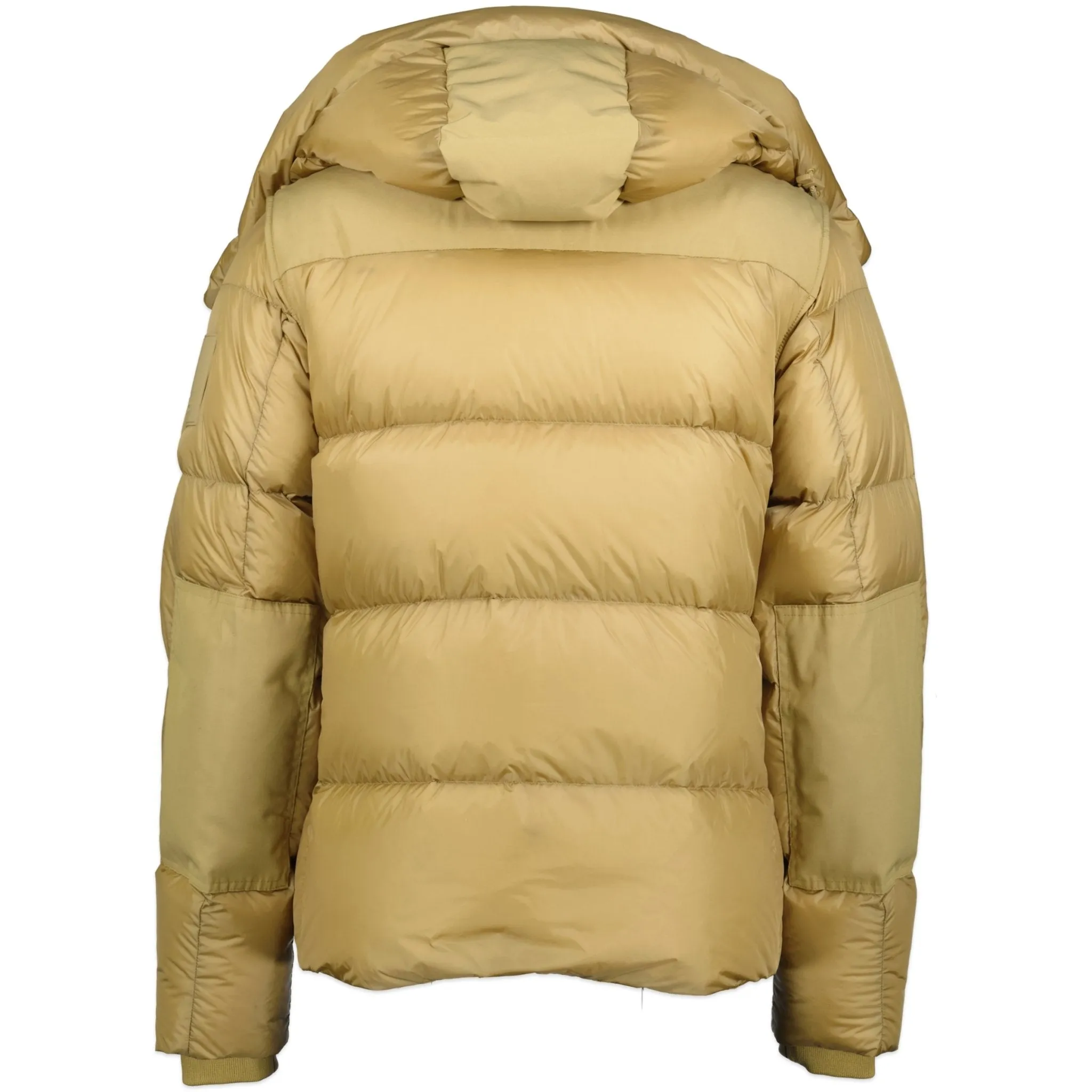 BURBERRY 'LEEDS' DETACHABLE SLEEVE HOODED DOWN JACKET HONEY