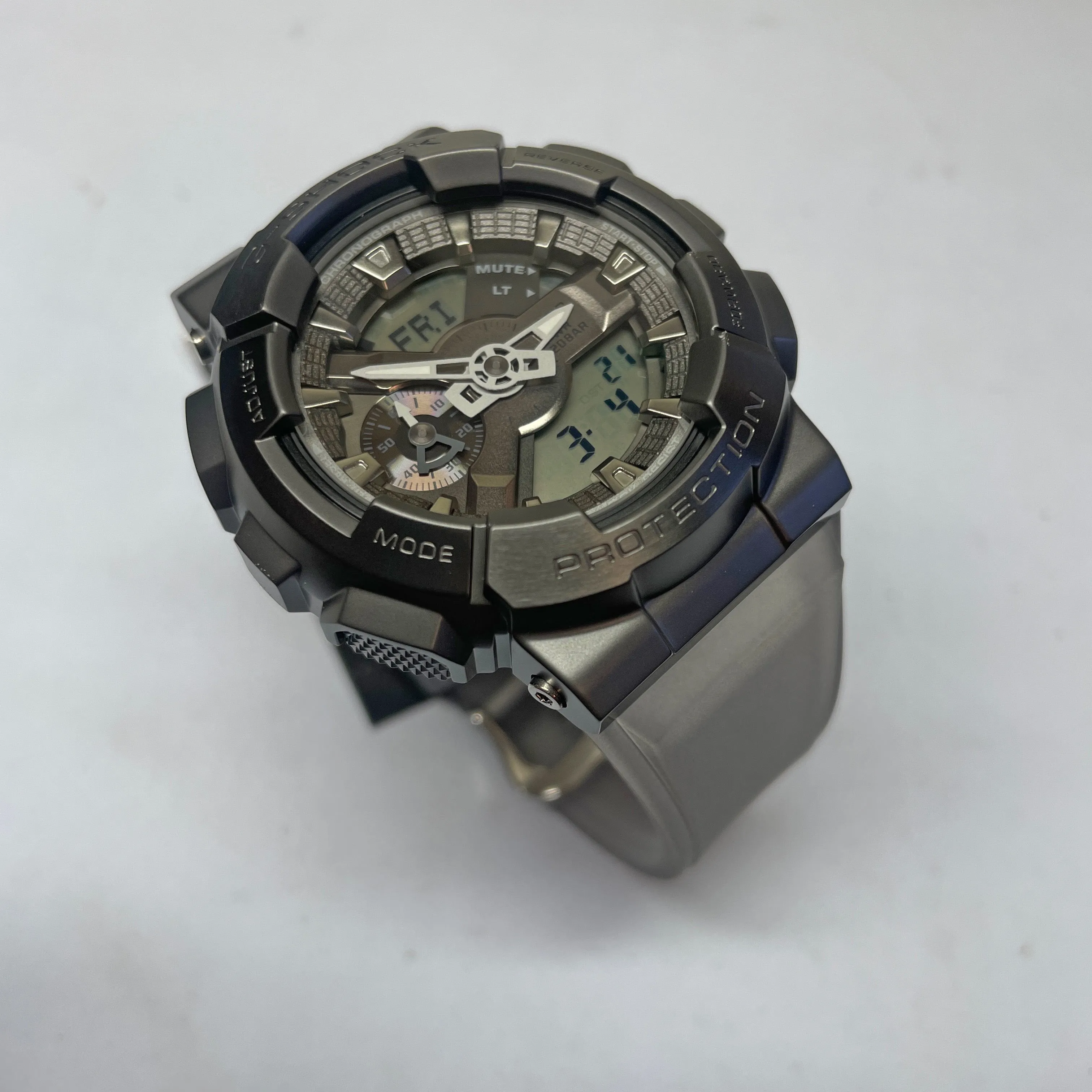 Casio G-Shock GM110MF-1A Midnight Fog Gray Steel Metal Bezel Translucent Watch