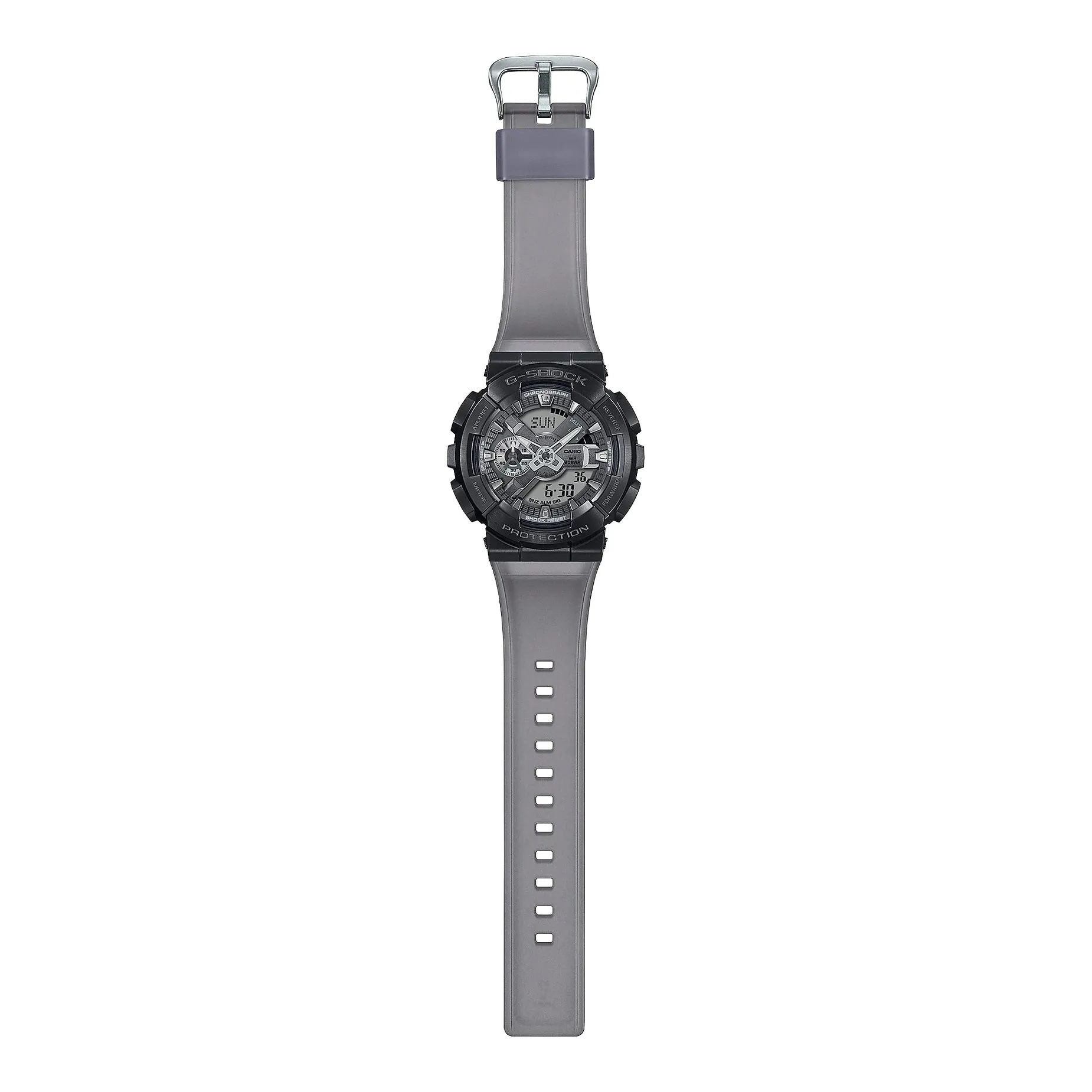 Casio G-Shock GM110MF-1A Midnight Fog Gray Steel Metal Bezel Translucent Watch