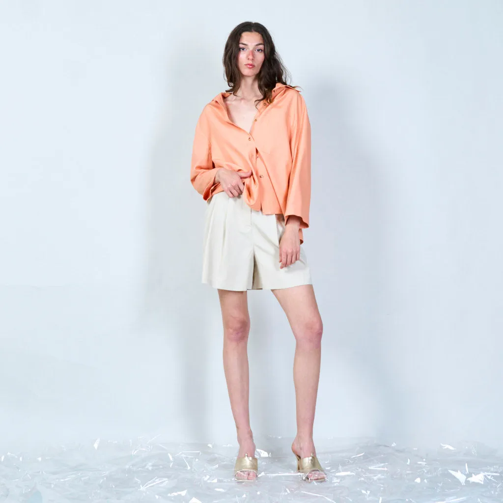 Casual coral button-up shirt wholesale