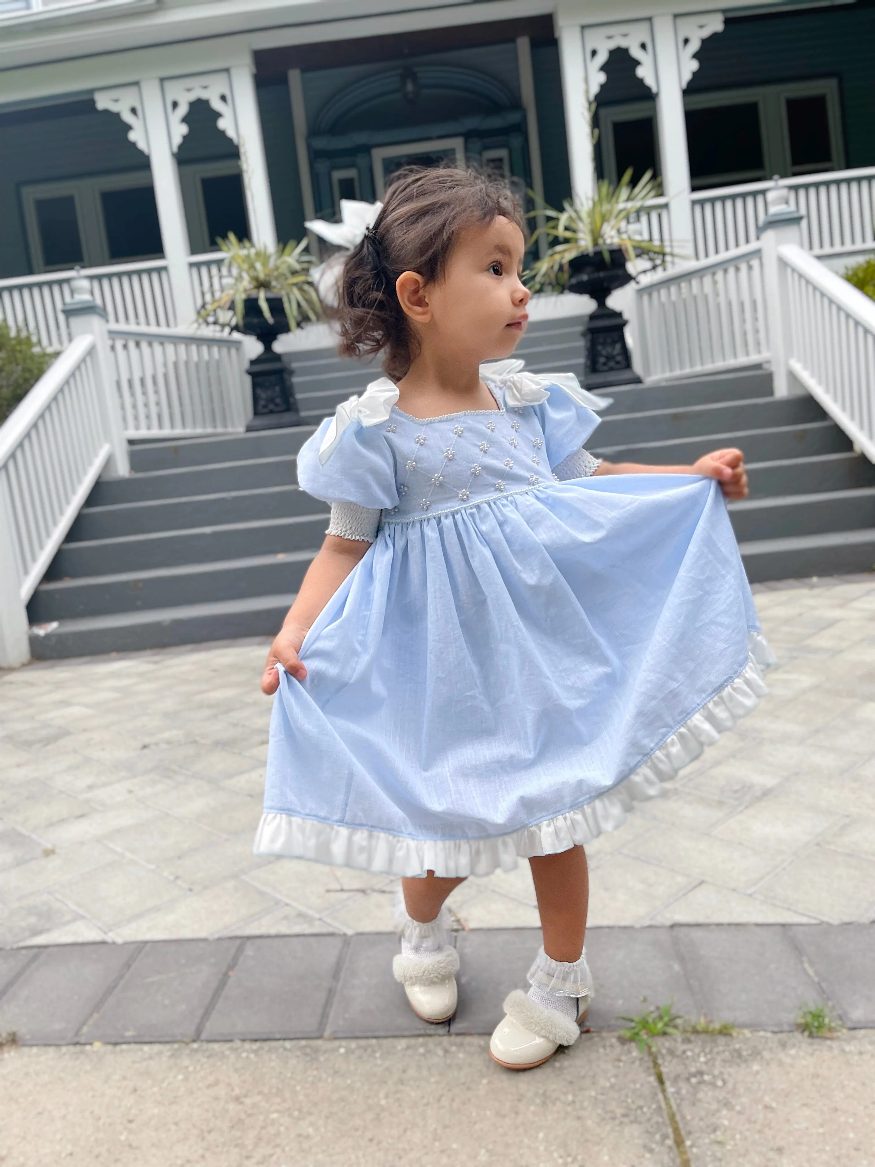 Charlotte Baby Blue Linen Dress