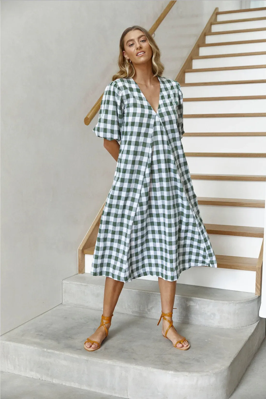 Charlotte Dress | Olive Check