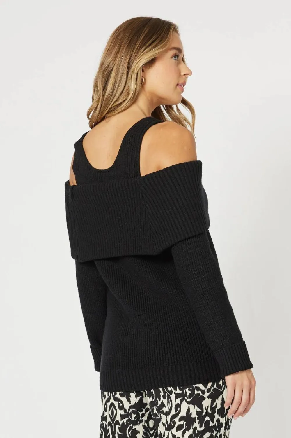 Charlotte Off The Shoulder Jumper | Black