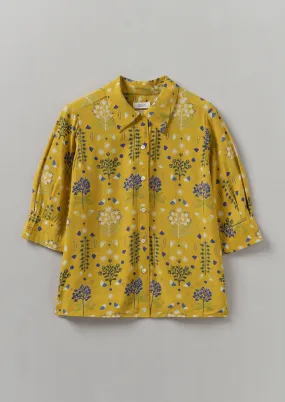 Collector Print Crepe Shirt | Golden Ochre