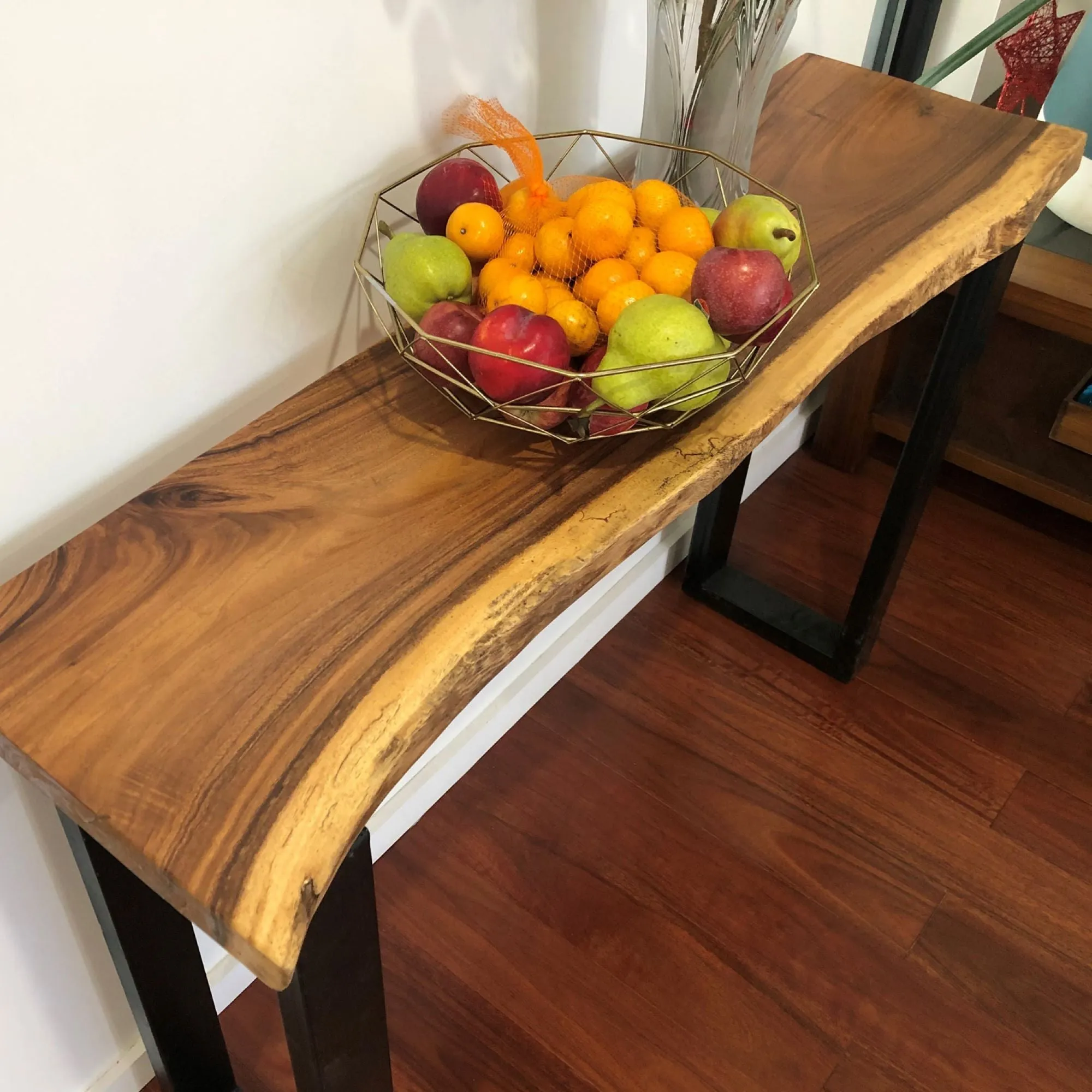 Console Table, Hallway Table Raintree Wood 1.2 Meter 120cm from one piece solid wood.