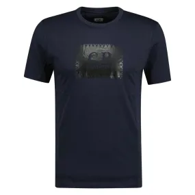 CP COMPANY Stitch Logo Print T-Shirt Navy