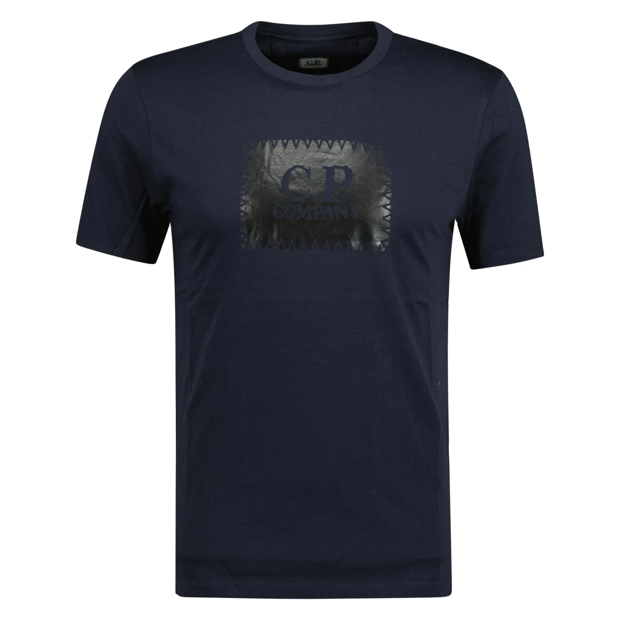 CP COMPANY Stitch Logo Print T-Shirt Navy