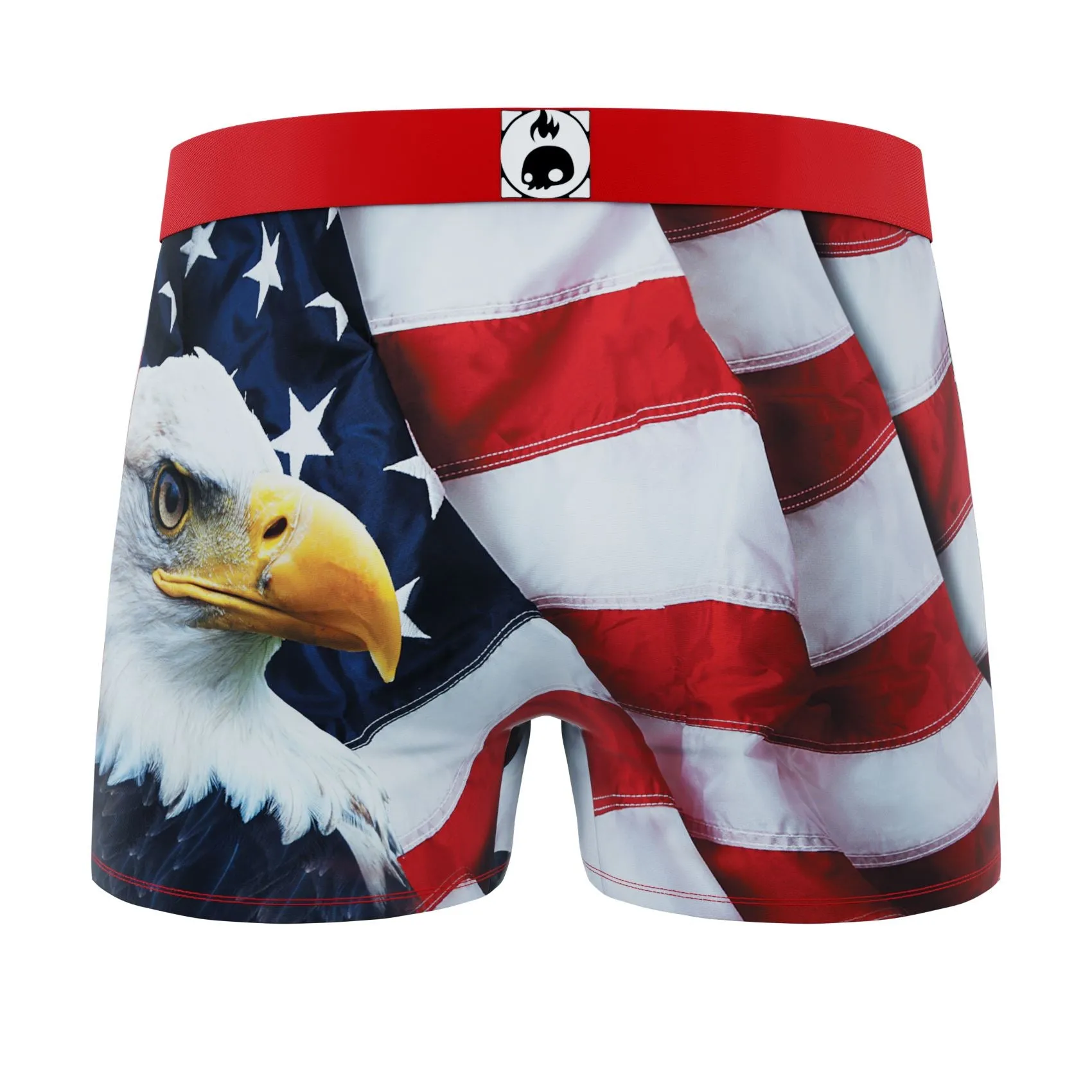 CRAZYBOXER Outdoor White Tiger Eagle Men's Boxer Briefs (2 pack)