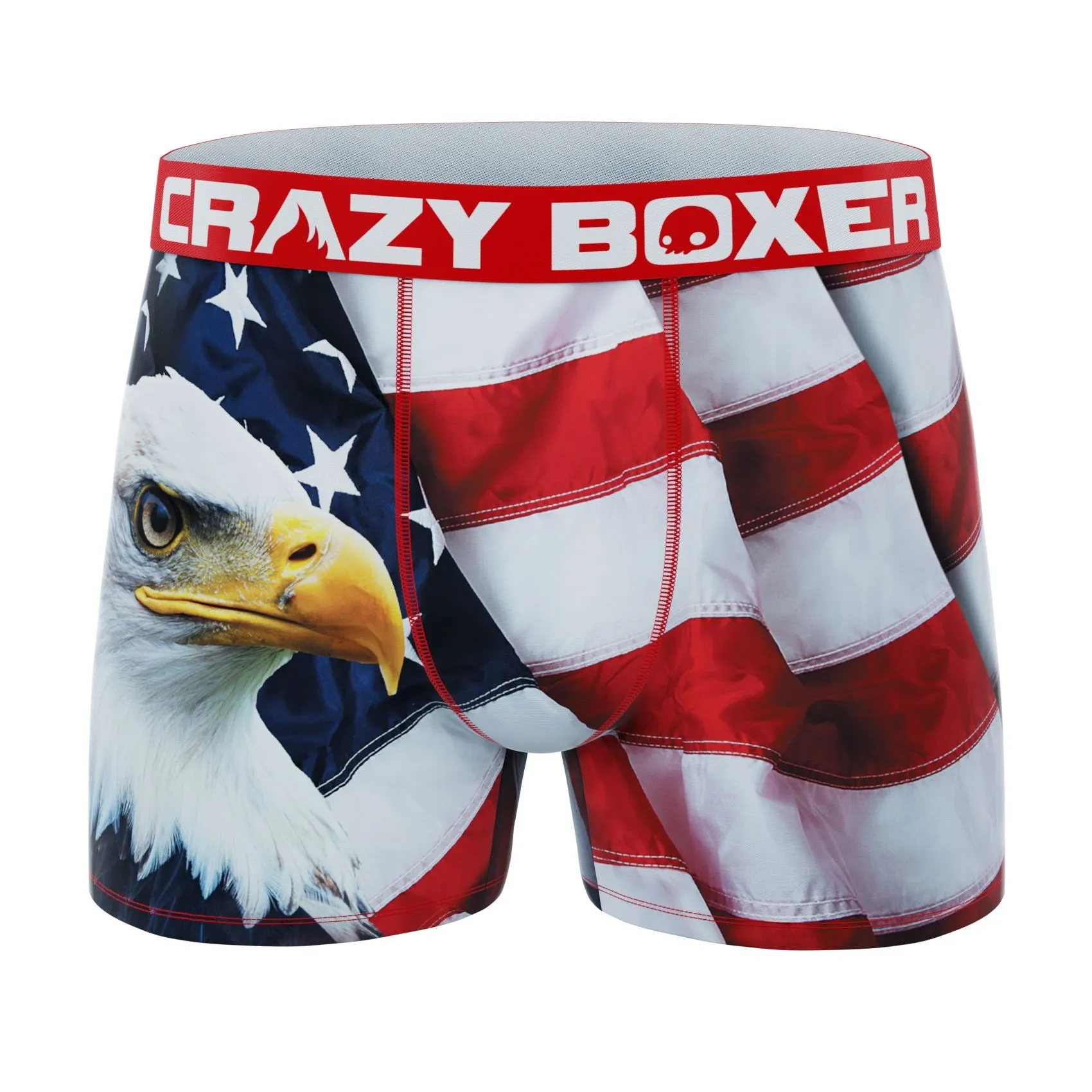 CRAZYBOXER Outdoor White Tiger Eagle Men's Boxer Briefs (2 pack)