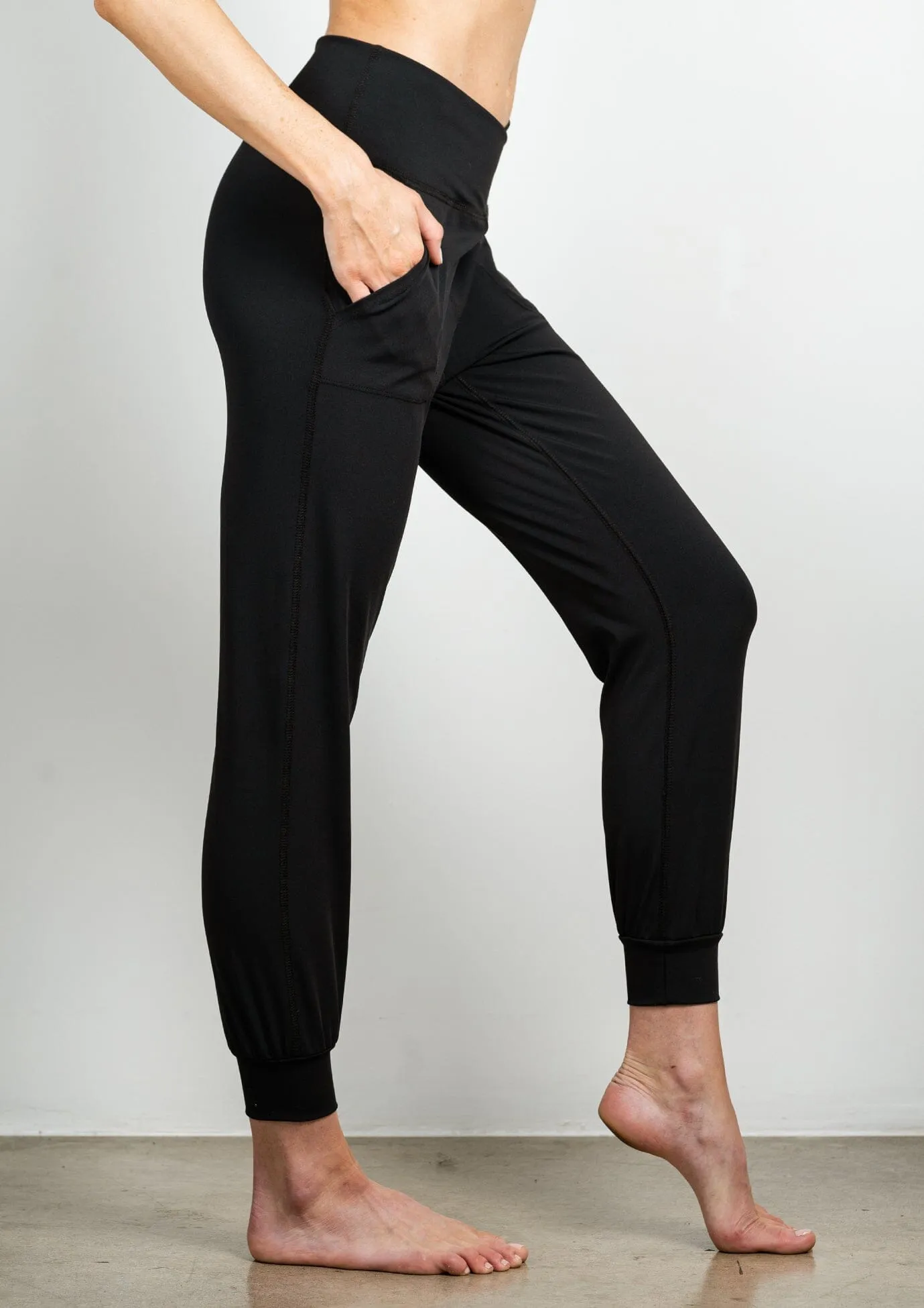 Cross Waist Jogger - Black