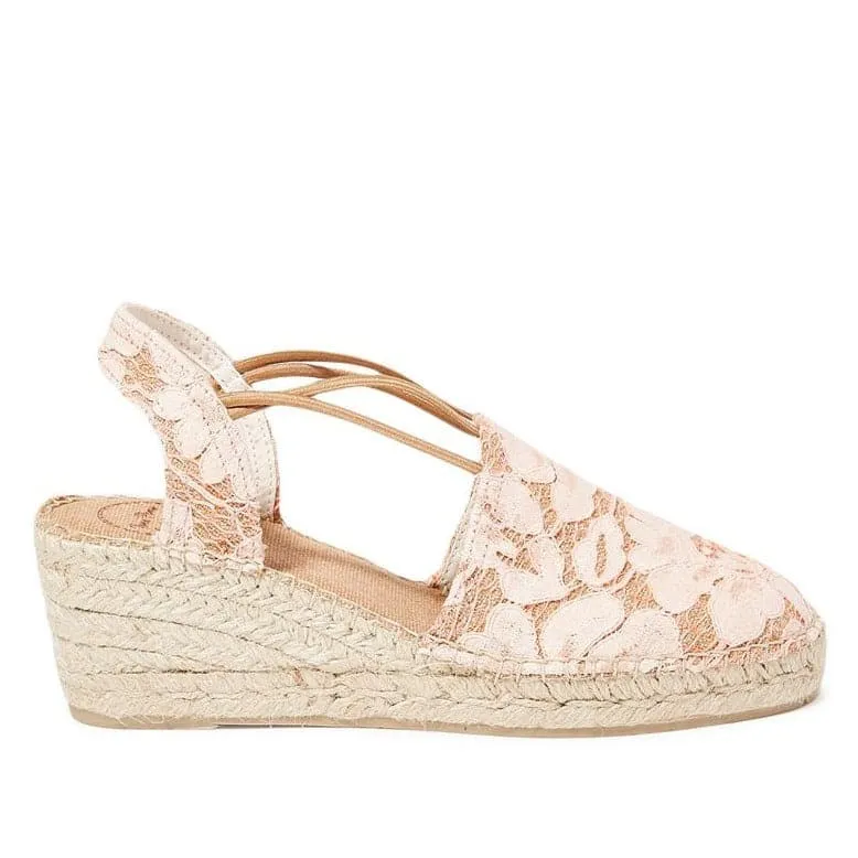 Embroidered Cotton Blend Wedge Espadrille for Women - Tania-JA