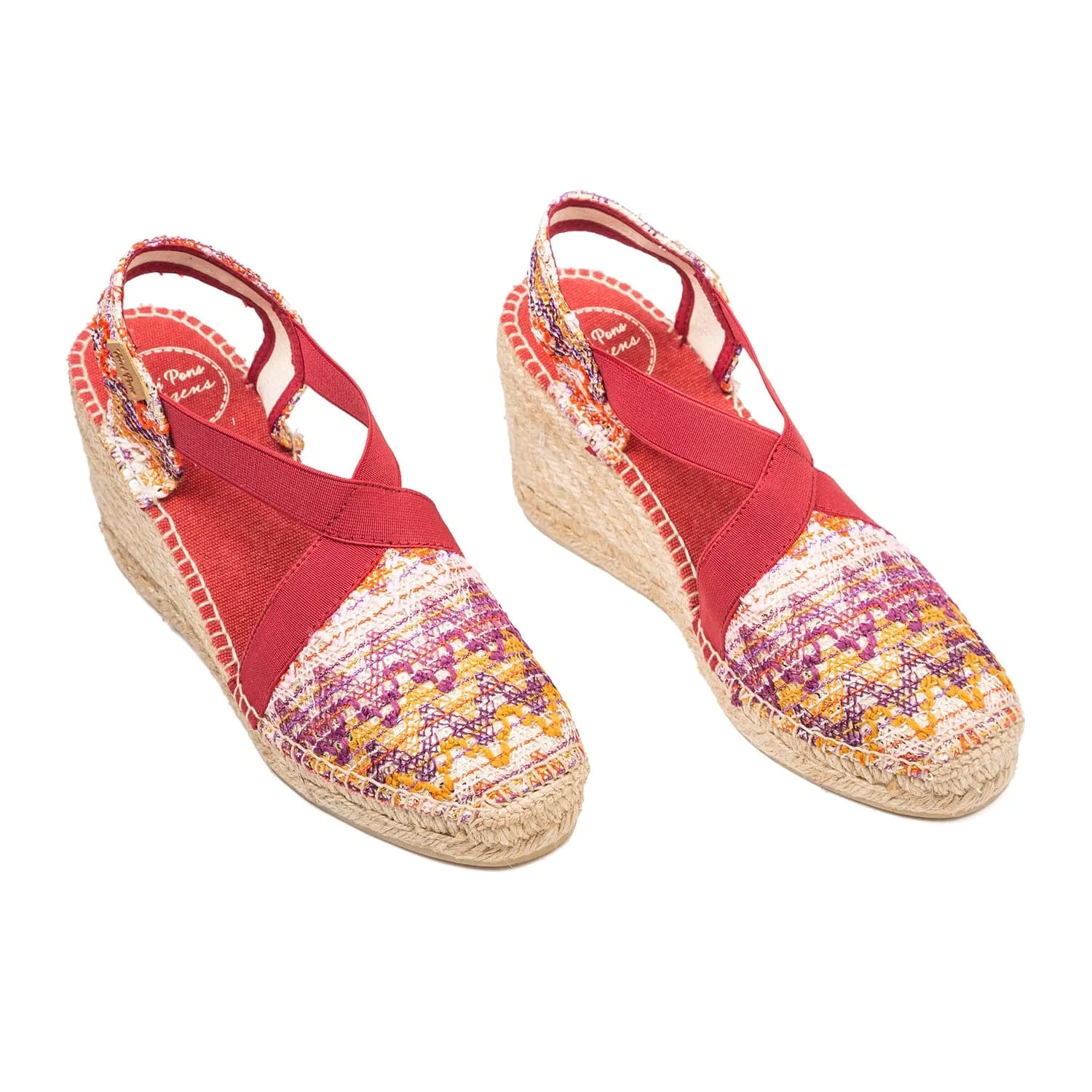 Embroidered Cotton Blend Wedge Espadrille for Women - Terra-7KT