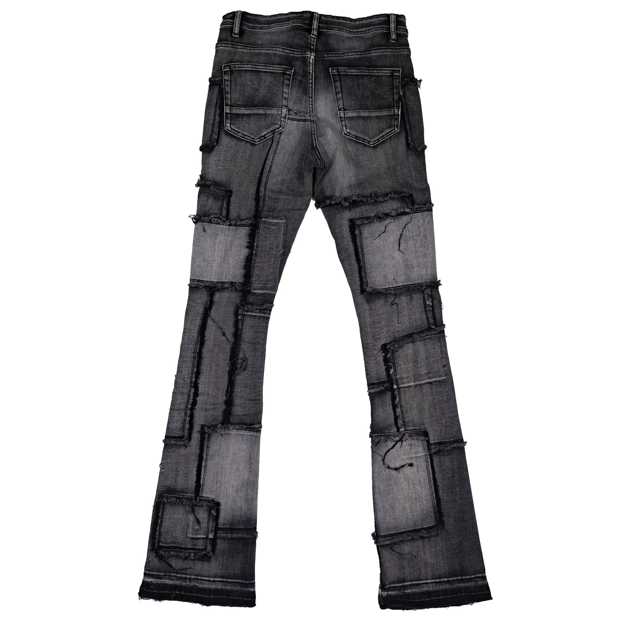 FASHION NOVA PATCHWORK JEANS BLACK - FDN120