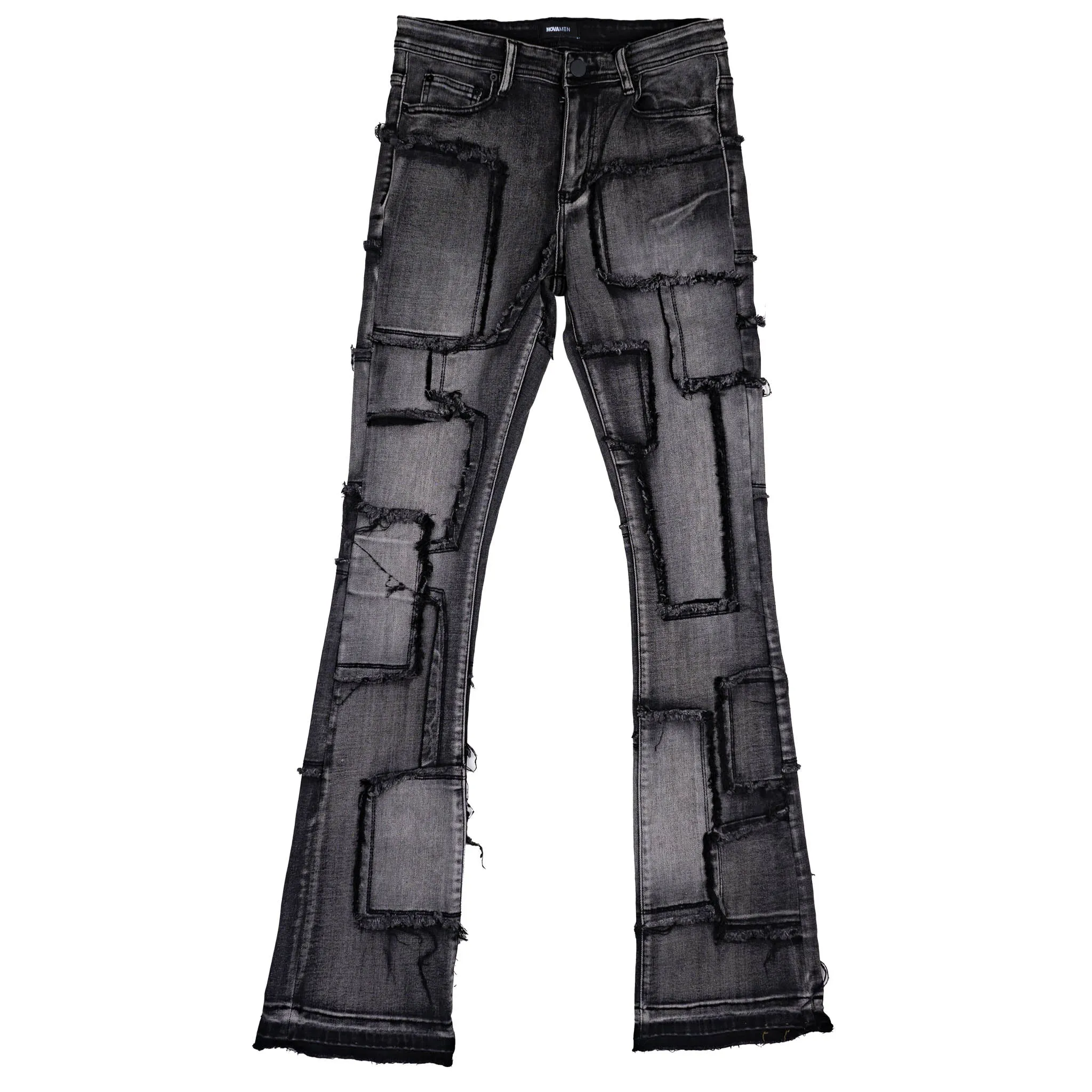 FASHION NOVA PATCHWORK JEANS BLACK - FDN120