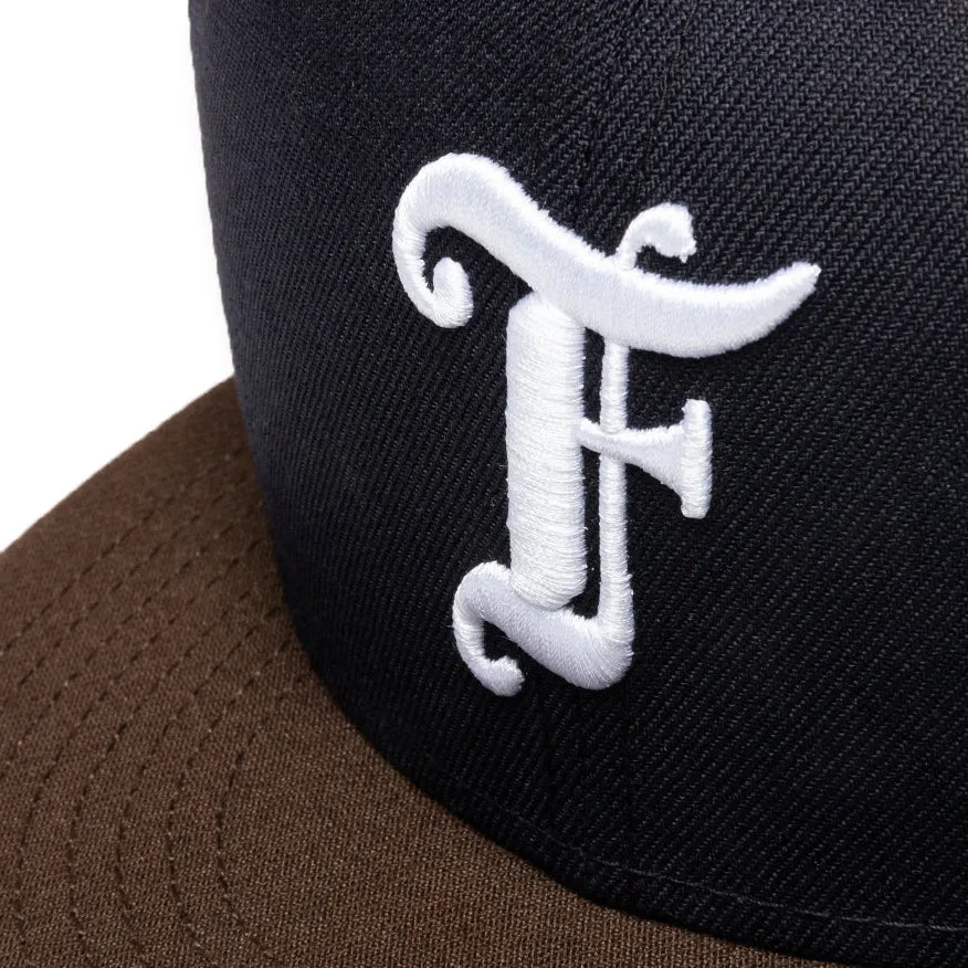 Feature x New Era Old English F Snapback Hat w/ Pin - Navy/Walnut