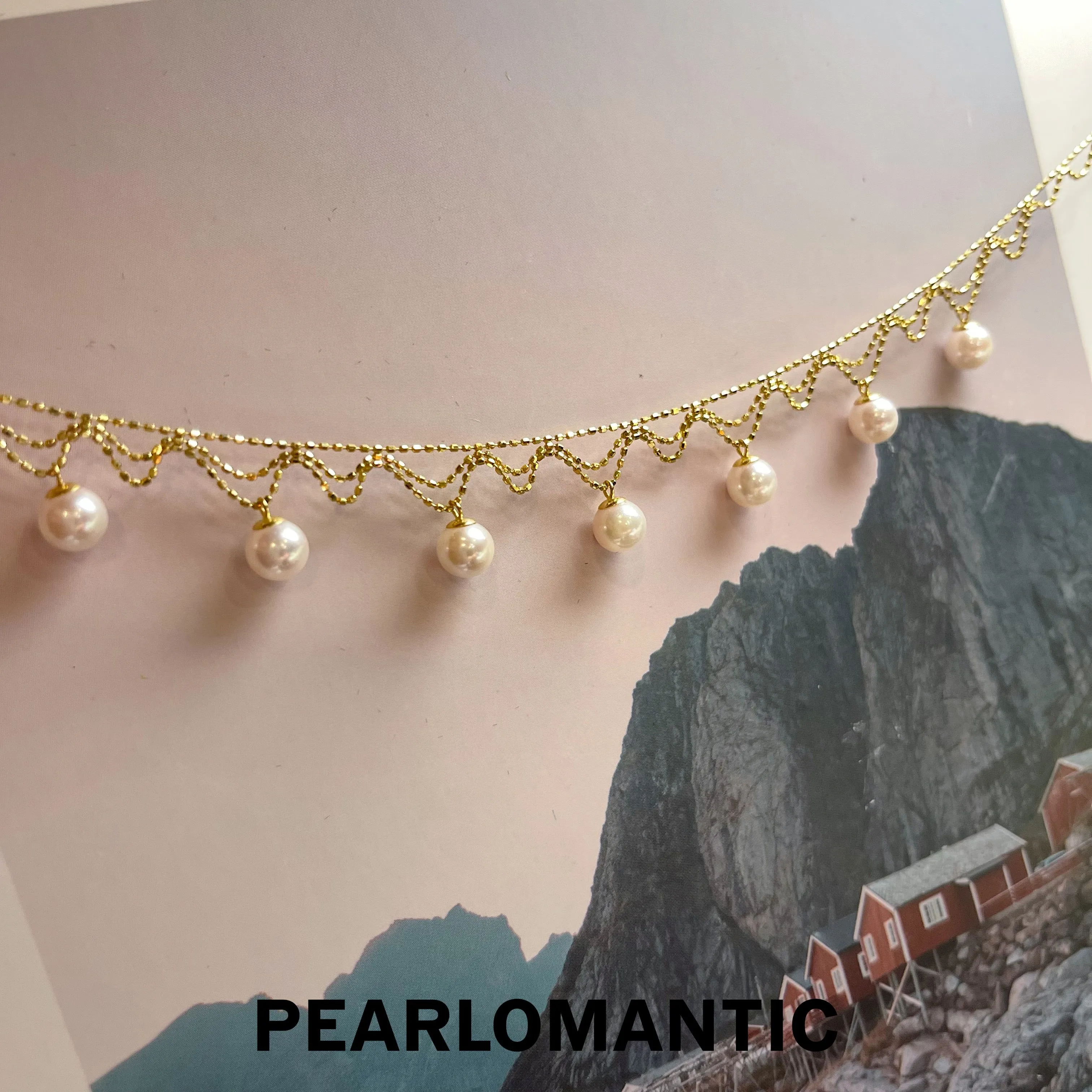 [Fine Jewelry] 18k Gold & Akoya Pearl 5.5-6mm Hand-Woven Necklace