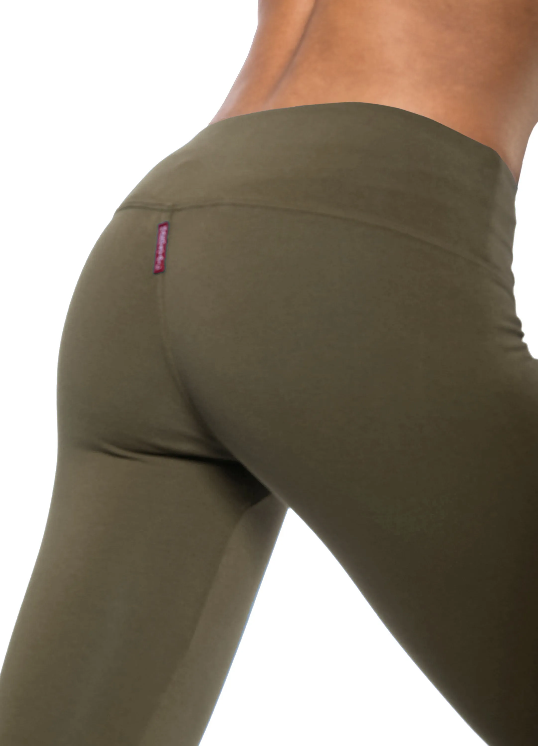 Flat Waist Capri (Style W-374, Olive) by Hard Tail Forever