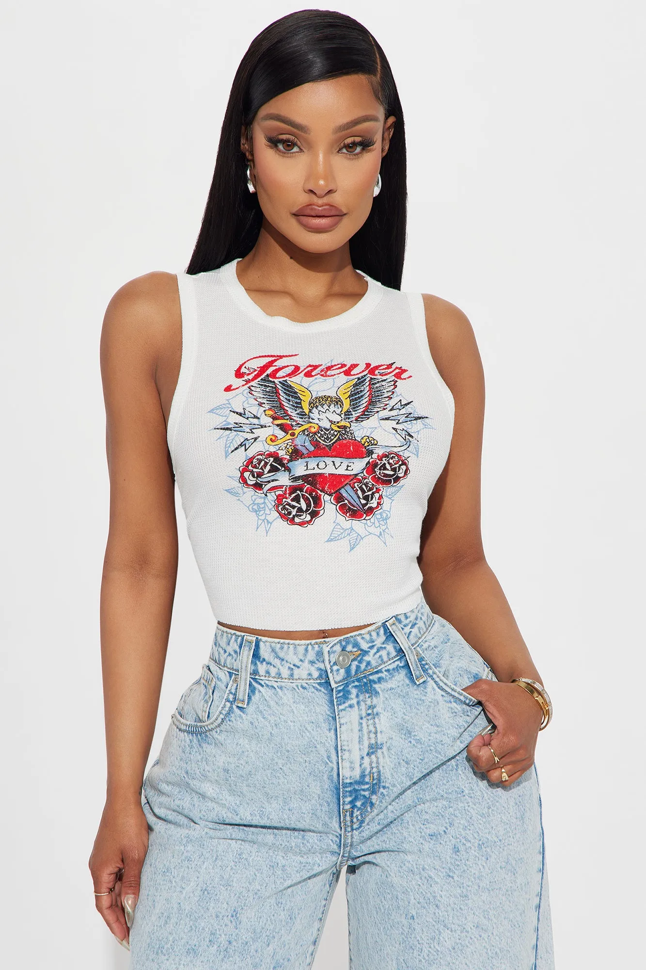 Forever Love Tank Top - White