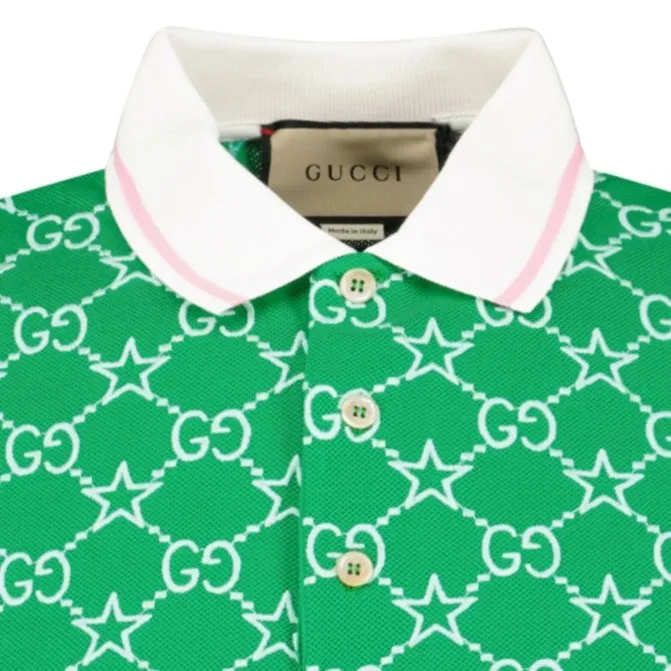 GUCCI All Over GG Polo Shirt Green