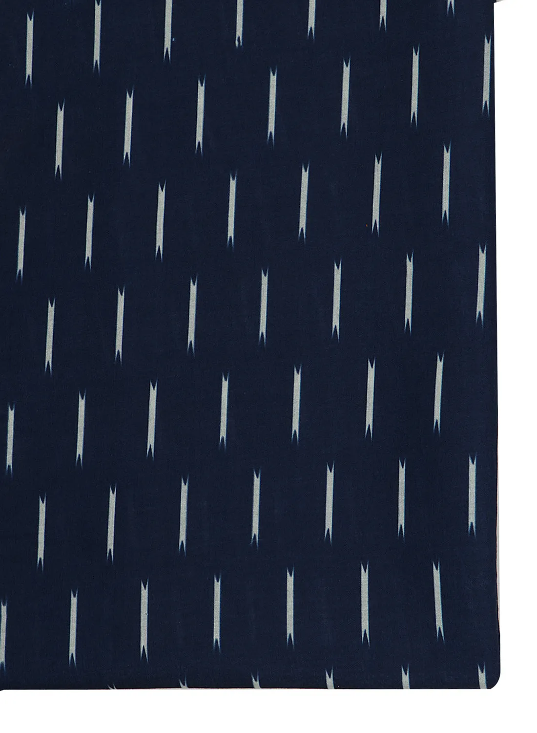 Ikkat Printed Navy Blue Pure Cotton Fabric