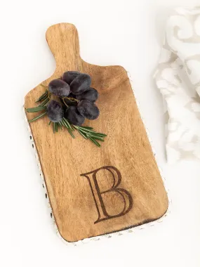 Initial Mini Cutting Board | Beaded Wood