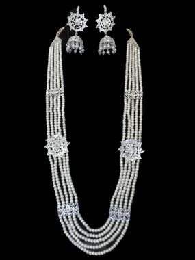 IZA silver plated long necklace with earrings (READY TO SHIP )