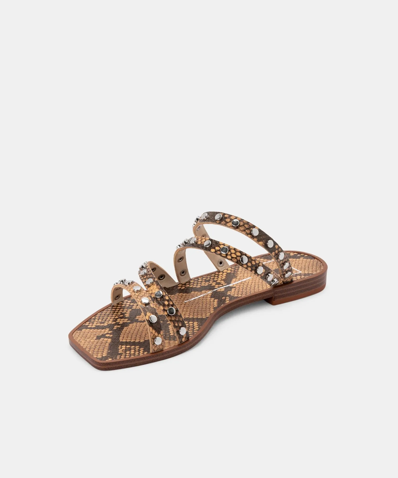 IZABEL WIDE STUDDED SANDALS MANGO SNAKE PRINT STELLA