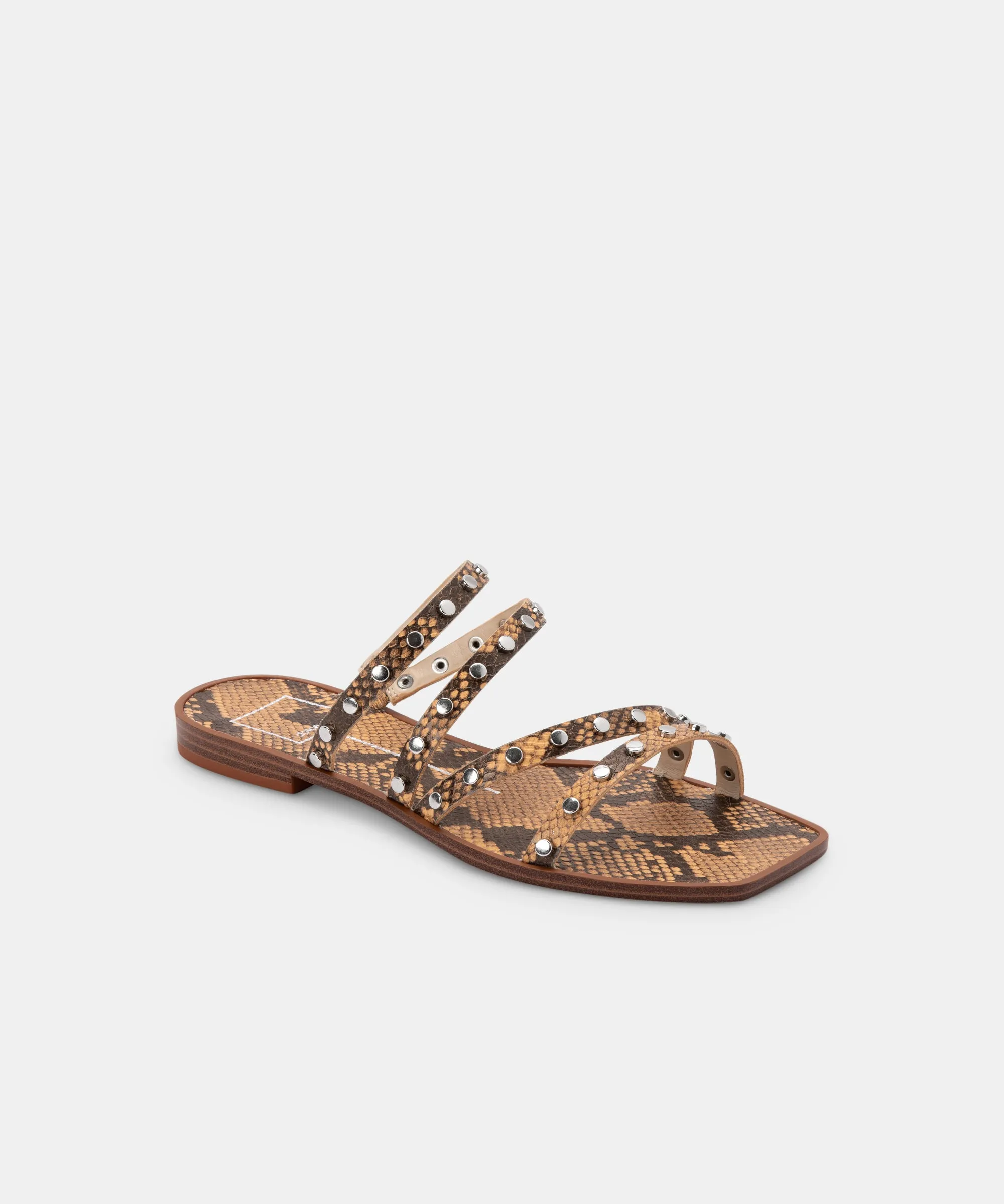 IZABEL WIDE STUDDED SANDALS MANGO SNAKE PRINT STELLA