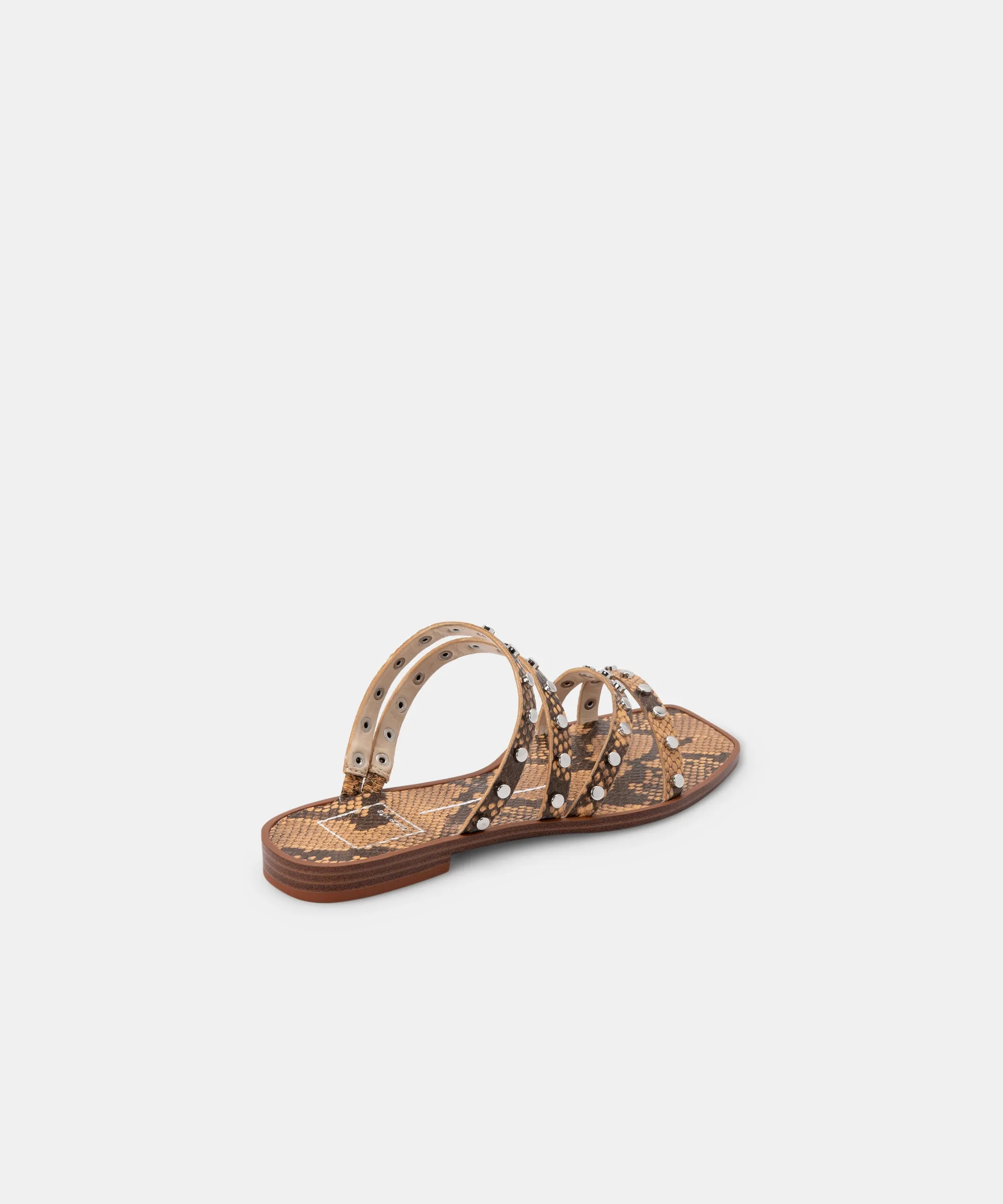 IZABEL WIDE STUDDED SANDALS MANGO SNAKE PRINT STELLA