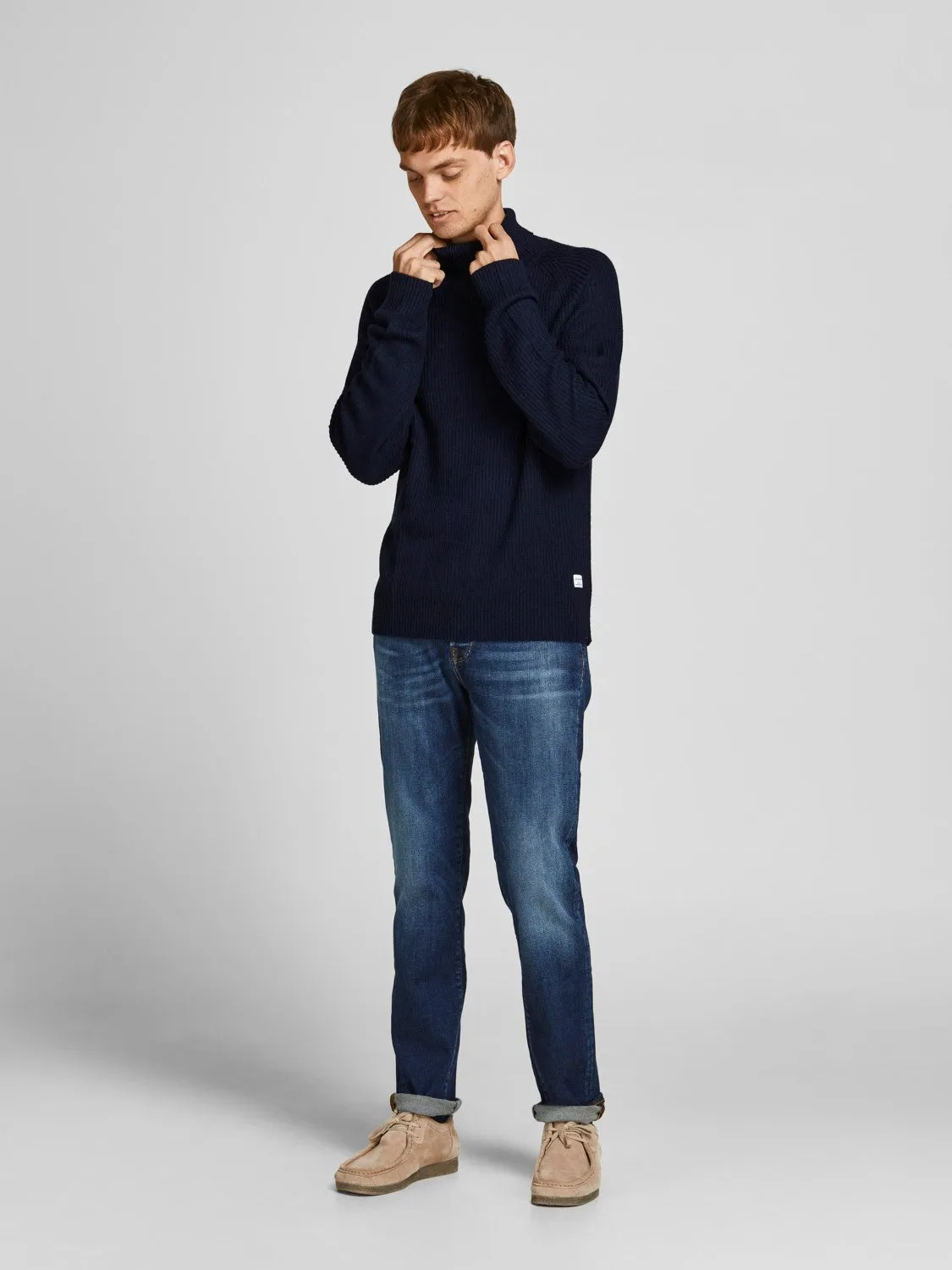 Jack & Jones Mens 'JJ Pannel' Knit Roll Neck Jumper