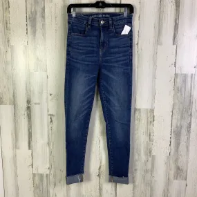 Jeans Skinny By American Eagle In Blue Denim, Size: 4