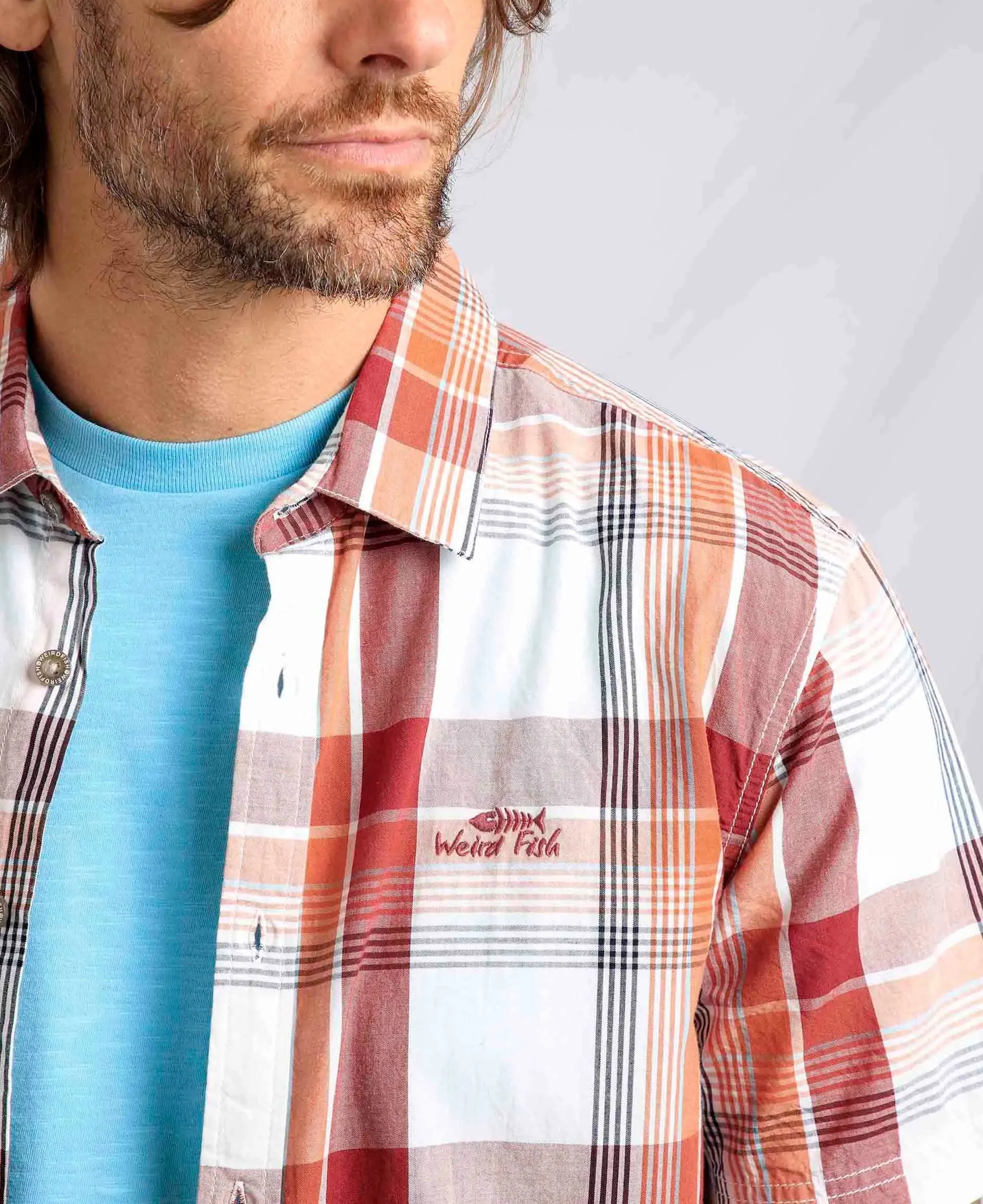 Judd Short Sleeve Check Shirt - Chilli Red