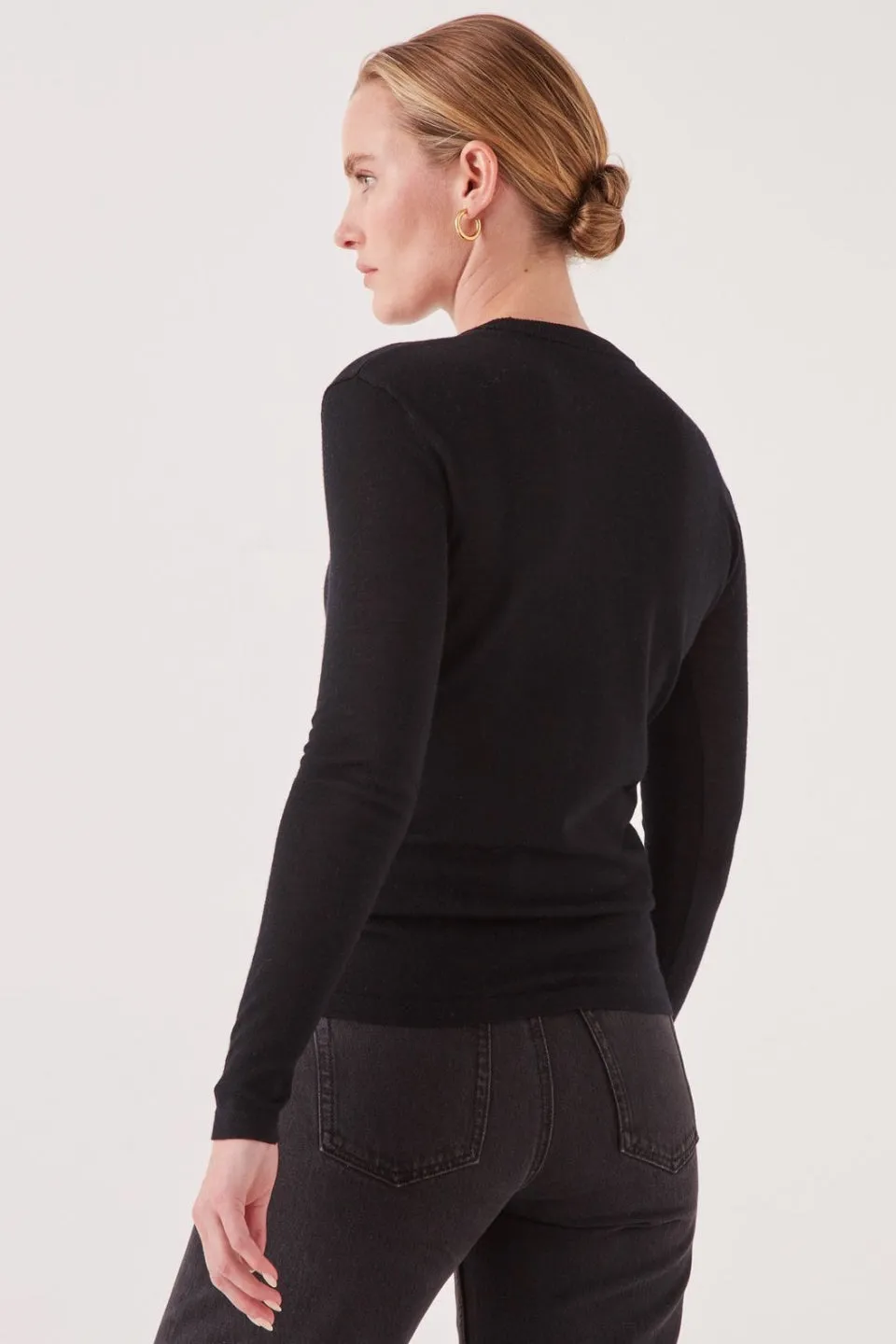 Lightweight Black Super Soft Wool Knit