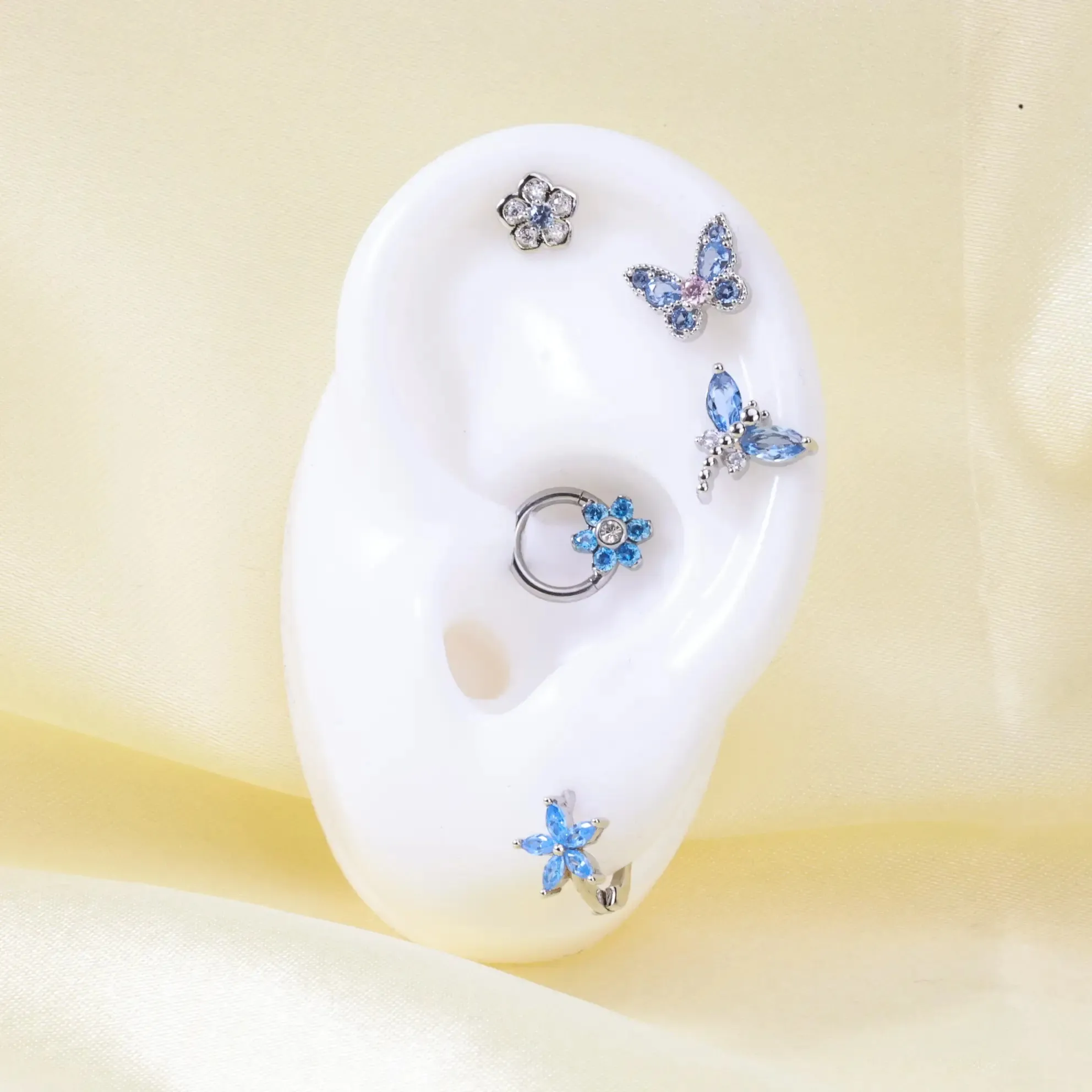 Little Crystal Flower Screw Back Earring