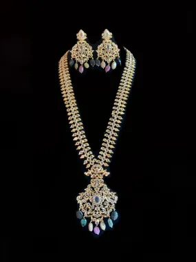 LN37 Huda long hyderabadi rani haar necklace ( SHIPS IN 4 WEEKS )