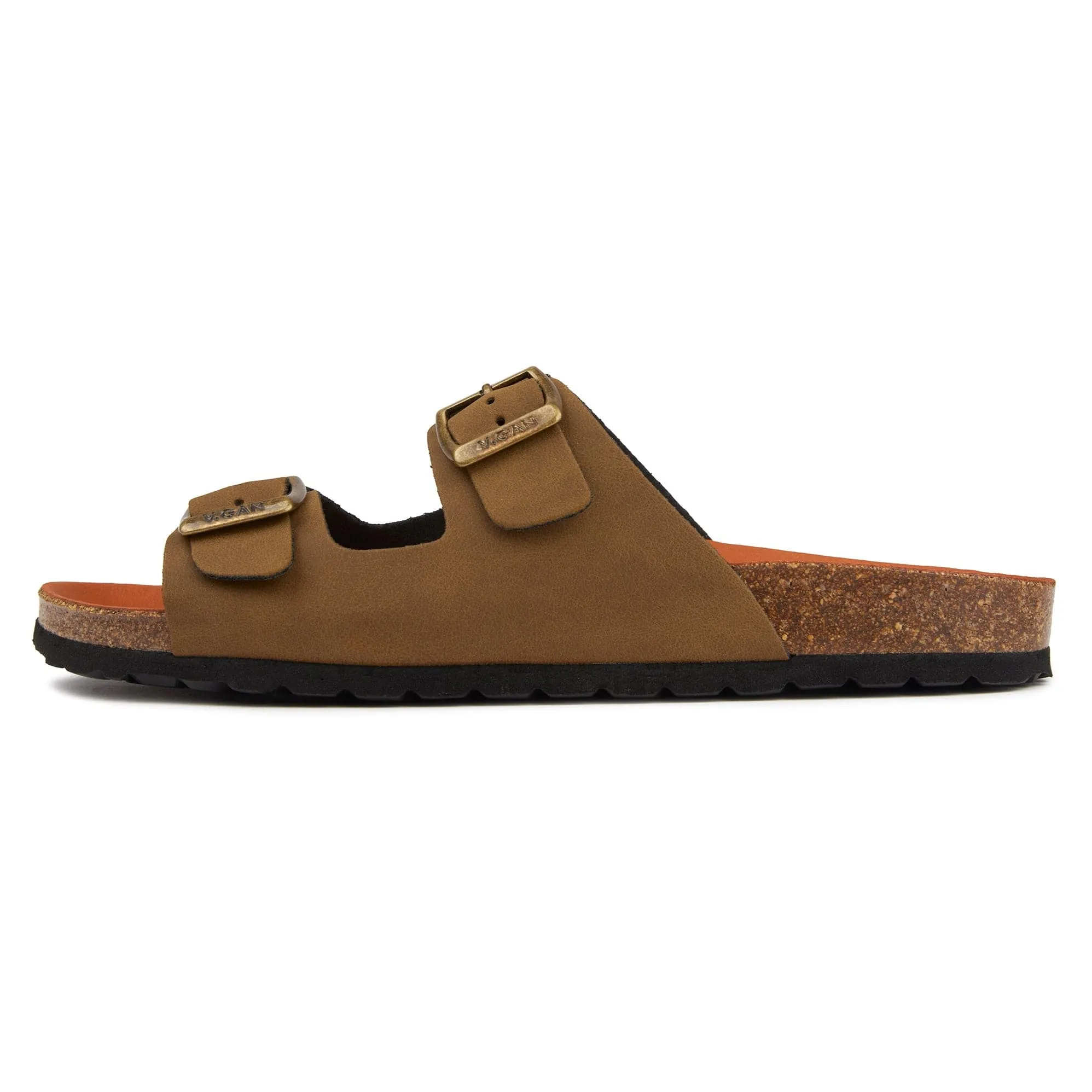 Mango Men's Vegan Footbed Sandals | Soft Brown