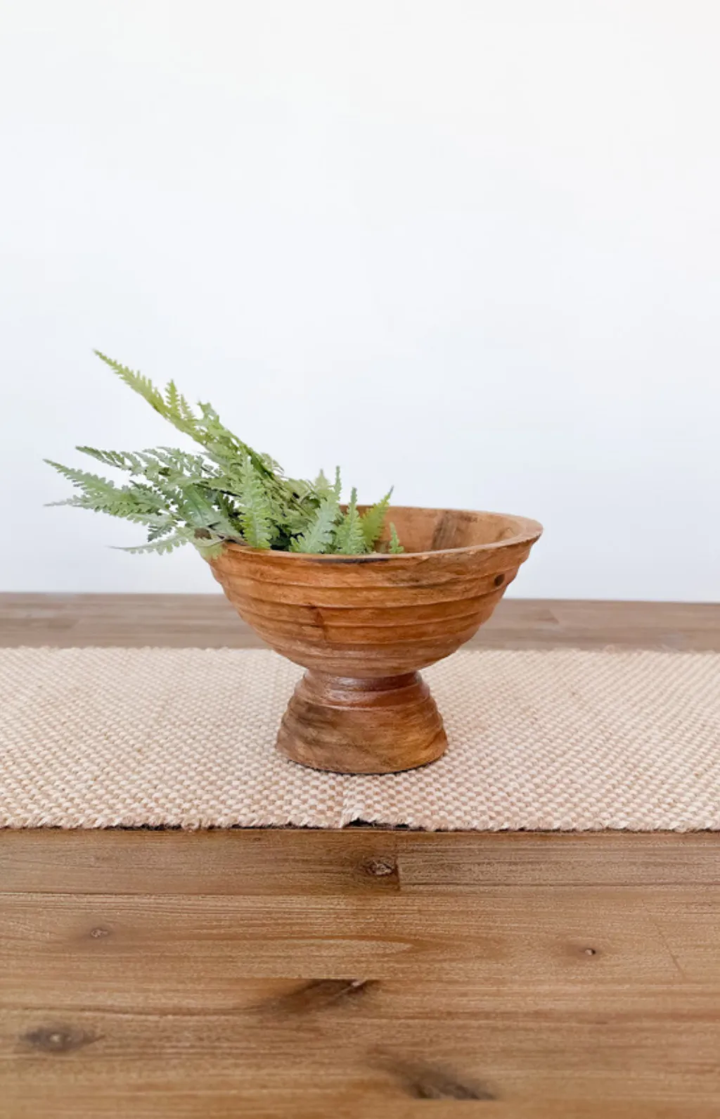 Mango Wood Footed Bowl