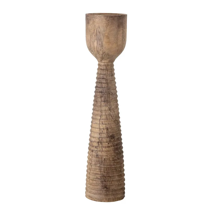 MANGO WOOD TALL CANDLE HOLDER